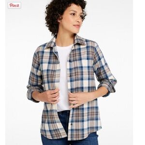 LL Bean Women’s Scotch plaid flannel-Med